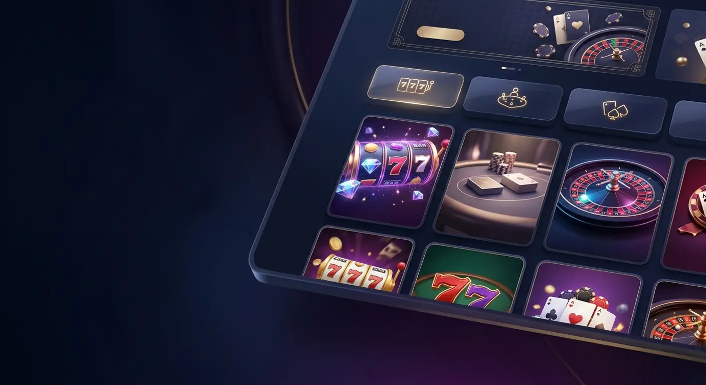 Actuele Doctor Spins game lobby met zichtbare categorieën zoals slots en live casino